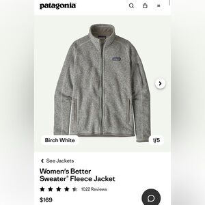 Patagonia Light Gray Heather Full-Zip Fleece